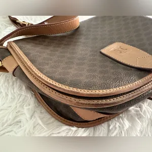 Celine‎ Brown Macadam Crossbody Bag Handbag thumbnail 6