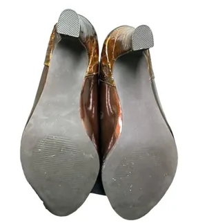 Andiamo Bronze Patent Leather Heels Brown Size 9 thumbnail 6