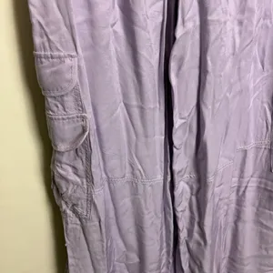 By Anthropologie Palazzo Utility Pants Cargo Wide Leg Lilac Purple Pull On Sz 10 thumbnail 14