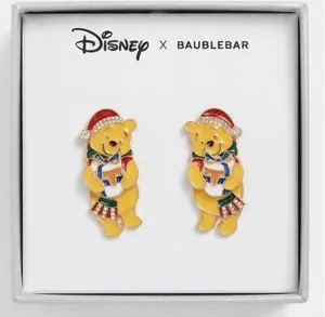 BaubleBar Disney nwt Winnie the Pooh Holiday Enamel Earrings - Christmas thumbnail 1