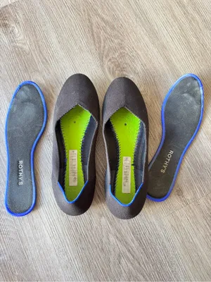 Rothys black rounded toe flat thumbnail 9