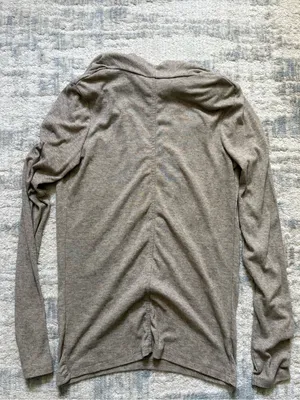 Worn Once Zara Taupe Draped Cowl Neck Long Sleeve Top thumbnail 2