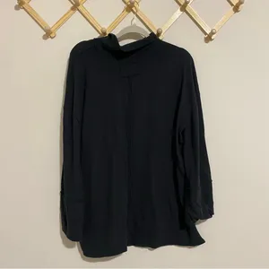 We the Free Navy Blue Long Sleeve Mock Neck Top size Medium thumbnail 6