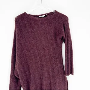 NWT ZARA Asymmetrical Off Shoulder Wool Blend Sweater‎ Women's L Quiet Luxury thumbnail 5