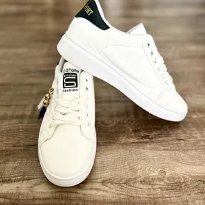 White & Black Women’s Casual Sneakers with Tassel Embellishment Size 7 US thumbnail 2
