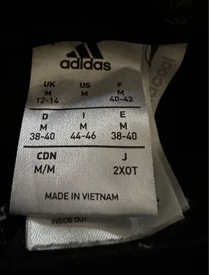 Adidas unisex Black Joggers with White Stripes are a size medium. thumbnail 3