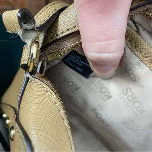 Michael Kors Sandrine Studded Crossbody Purse tan‎ saffiano leather thumbnail 6