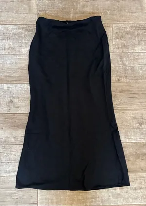 Anthropology Linen/Viscose Black Midi Skirt thumbnail 1
