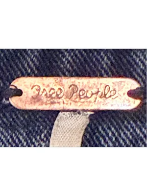 Free People Denim Knit Sleeve Hooded Jacket Distressed Dark Wash h thumbnail 10