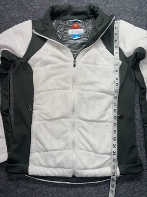 Columbia Off-White and Olive Green Omni-Heat Women's Puffer Fleece Jacket thumbnail 3