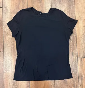 Alo Yoga All Day Relaxed Fit Stretch-Jersey T-Shirt Black Womens Sz XS Gym Yoga thumbnail 1