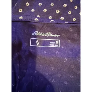 Eddie Bauer NWT Gatecheck Tie Strap Tank Top Women's Medium Navy Polka‎ Dot thumbnail 5