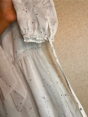 Avec Les Filles White Tie-Neck Long Sleeve Mini Dress thumbnail 6