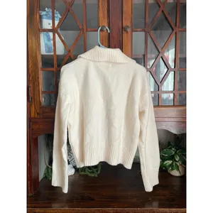 Free‎ People Trading Up Polo Sweater Cream Ivory XS thumbnail 3