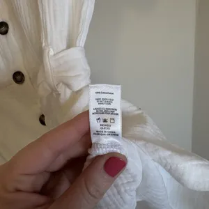 Bishop + Young Romper Womens Medium White Cotton‎ Gauze Button Front K1CRM2273 thumbnail 3