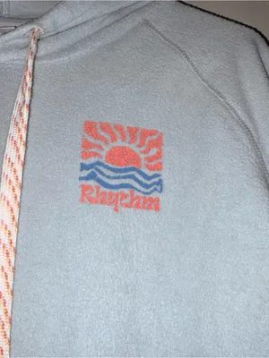 Rhythm Light Blue Hooded Crewneck Sweater with Sunrise Logo thumbnail 2