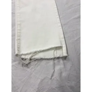 Mother The Insider white crop step fray jeans. Size 26. quiet luxury, coastal thumbnail 2