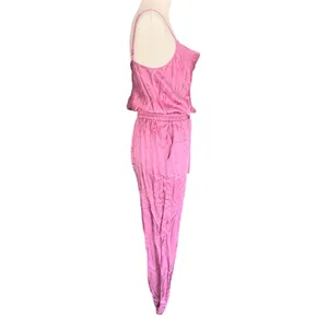 Cinq‎ a Sept Finnley Pink Satin Sleeveless Jogger Jumpsuit Small Tous Les Jours thumbnail 4
