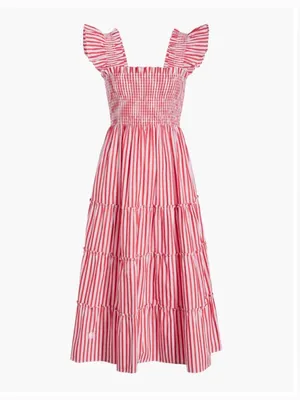 Hill House Home Ellie Nap Dress in Cherry Stripe, S thumbnail 2