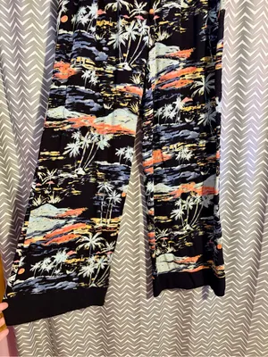 Free People | Floral Tropical Blue Lagoon Wide Leg Lounge Pants, XS thumbnail 3