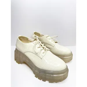 Chinese Laundry Jesty Oxfords Size 7 Cream Croc Embossed Chunky Platform‎ Shoes thumbnail 3