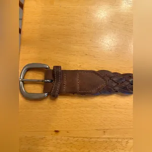 Women's Braided Leather Belt - Brown Unisex 38 inch full boho coastal cowgirl thumbnail 4