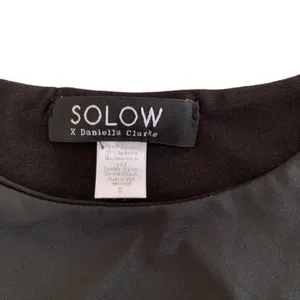 Solow X Daniella Clarke Black‎ Mesh Panel Crop Top Athleisure Streetwear Small thumbnail 3