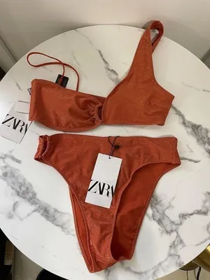 Sparkly orange Zara bikini set thumbnail 1