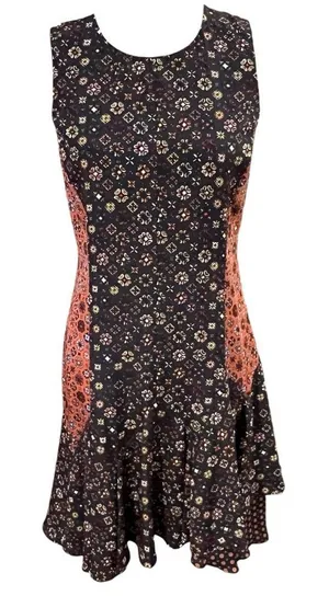 Derek Lam 10 Womens Silk Dress Sz 8 Medallion Print Asymmetric Hem Career Boho thumbnail 1