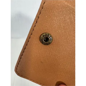 Fossil Tan Black Leather Fold Over Wallet Small Classic Women’s thumbnail 8