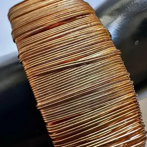Gold tone wire wrapped bangle bracelet thumbnail 7
