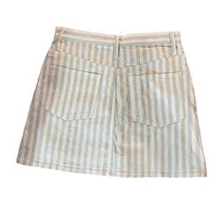 Madewell Skirt Womens Size 28 Blue White‎ Striped Denim A-Line Mini thumbnail 4