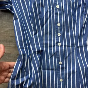 J. Crew Striped poplin pleated shirt-dress thumbnail 5