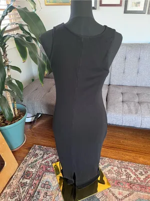 Marine Layer ribbed Black Sleeveless Midi Tank Dress. Lined. Size large thumbnail 3