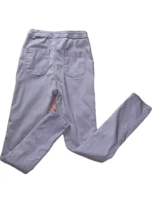 Lavender High Waisted Skinny Jeans Size XL Pastel Stretch Denim thumbnail 2