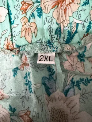Women's Light Green Floral Print Boho Tiered Maxi Skirt with Smocked Waist thumbnail 7