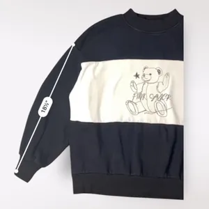 Pink Savior Teddy Bear Color Block Crewneck Womens Size‎ Medium Black White thumbnail 6