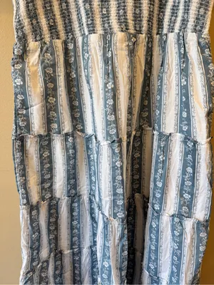 J. Crew blue Floral Smocked midi dress size large thumbnail 4