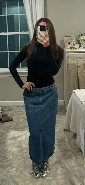 Denim Maxi Skirt Size M thumbnail 1