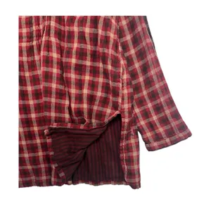Natural Life Top Womens XL Red Plaid Flowy Tunic Boho Gauzy Peasant Boho Casual thumbnail 4