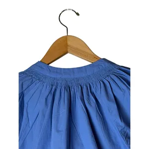 Quince Split Neck Top Women XS True Blue Organic Cotton Poplin Blouse Preppy thumbnail 6