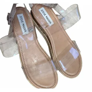 Steve Madden Clear Strappy Chunky Platform‎ Espadrille Wedge Sandal Shoes Size 8 thumbnail 6