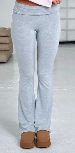 Amazon Grey Foldover flare leggings thumbnail 1