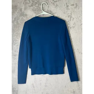 Paule Ka Paris Blue Open Front Cardigan & Shirt Contrast Trim Small‎ Work Office thumbnail 3