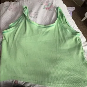 Wild Fable Tank Top Crop Ribbed Green thumbnail 1
