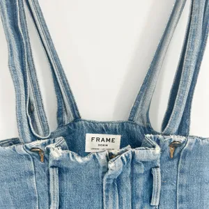 FRAME Womens Skyline Mix Denim Le Overalls‎ Suspender Raw Hem Jeans Size 25 thumbnail 4