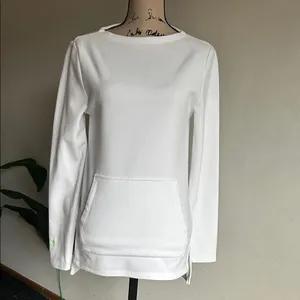 Dudley Stephens Highland Pocket Pouch White Terry Fleece Pullover Size XS thumbnail 2
