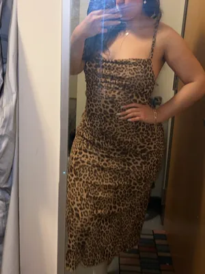 Kirious Los Angeles Leopard Print Dress Stretch Bodycon Adjustable Braid Straps thumbnail 7