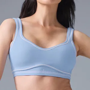 Alo Yoga Airbrush Heart Throb Bra White/Seashell Blue/White S thumbnail 1