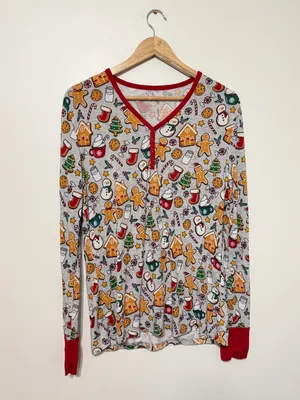Little Sleepies Women’s Holiday Treats Pajama Top Size Small Bamboo Christmas thumbnail 2